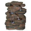 19" Ramrod Bluffs Hand Finished Illuminated Outdoor Garden Fountain