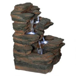 19" Ramrod Bluffs Hand Finished Illuminated Outdoor Garden Fountain -Christmas Decoration Store dtosc20qn164050 12 05289.1663773983