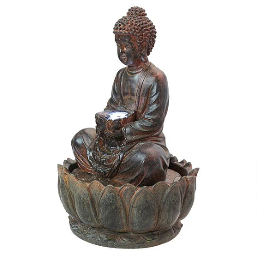 15" Buddha Peaceful Sculpture Fountain 2 15" Buddha Peaceful Sculpture Fountain - Image 2
