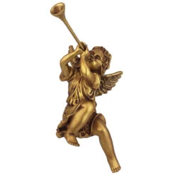 13.5" Angels Of St. Peters Square Trumpeting Cherub