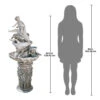 54.5" Poseidon And Dolphins Riding Waves Garden Fountain