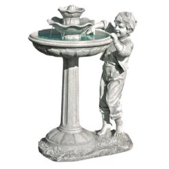 38" Child Splashing Outdoor Garden Sculptural Fountain