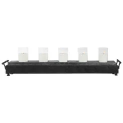 Gray And Black Distressed Style Candle Holder 37"