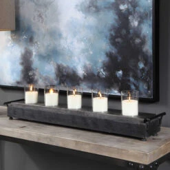 Gray And Black Distressed Style Candle Holder 37" 6 Gray And Black Distressed Style Candle Holder 37" -Christmas Decoration Store dutm 17574 3 92754.1587644273