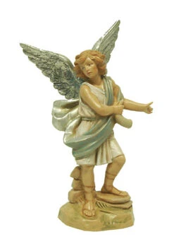 Roman 5.75" Blue And Cream White Hand Painted Raphael Angel Nativity Figurine