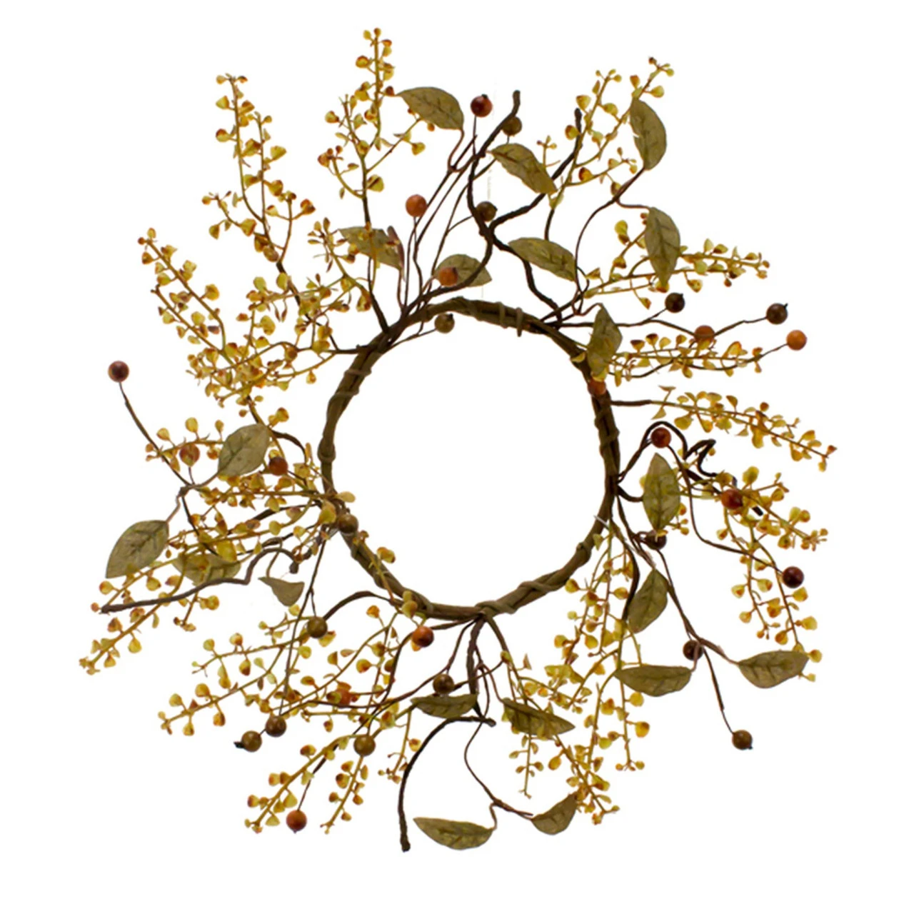 Set Of 2 Green And Red Large Fall Peppergrass Candle Ring 1 Set Of 2 Green And Red Large Fall Peppergrass Candle Ring