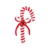 6" Red And White Candy Cane Christmas Hanging Decoration With Small Jingle Bells
