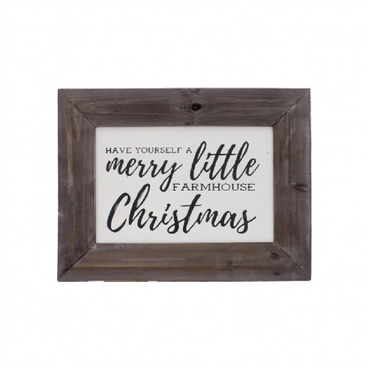 16" White And Brown Merry Little Christmas Wood Canvas Wall Decoration 1 16" White And Brown Merry Little Christmas Wood Canvas Wall Decoration