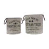 Set Of 2 Beige And Brown Farm Fresh Christmas Trees Bucket Table Top Decoration 7.75"