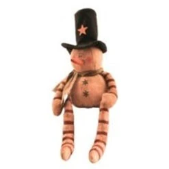 15" Orange Lovely Small Candy Cane Snowman