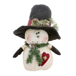 17" White Lovely Snowman With Black Top Hat
