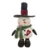 20" White Lovely Standing Snowman With Scarf And Black Top Hat
