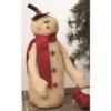14" Beige Lovely Tall Snowman With Red Scarf - 34135943