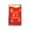 6.75" Red Let It Snow Battery Operated LED Christmas Pillar Candle With Timer