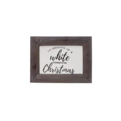 16" White Christmas Farmhouse Wood Framed Wall Sign Decoration