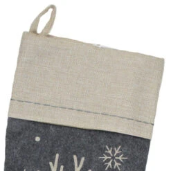 20" Burlap Christmas Stocking With Gray Felt Animal Stencil Design And Burlap Cuff 5 20" Burlap Christmas Stocking With Gray Felt Animal Stencil Design And Burlap Cuff -Christmas Decoration Store dyno1198142 2 32420.1636632920