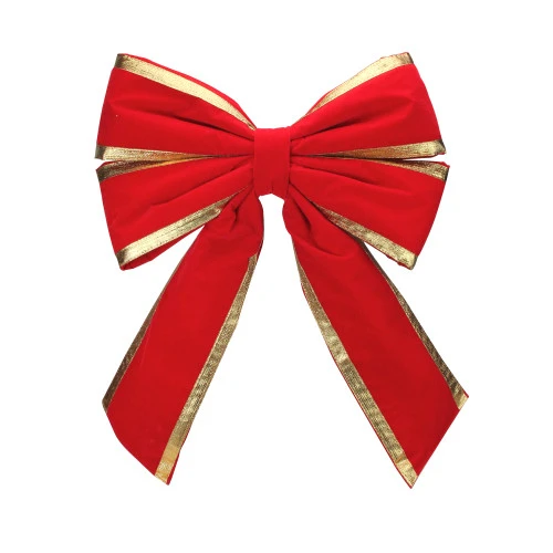 24" Red And Gold Commercial 4 Loop Outdoor Christmas Bow 1 24" Red And Gold Commercial 4 Loop Outdoor Christmas Bow