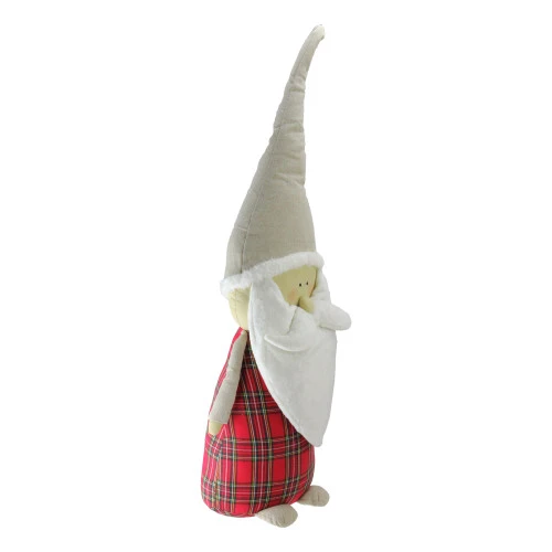 Northlight 19" Red And White Plaid Blushing Santa Gnome Tabletop Decor 2 Northlight 19" Red And White Plaid Blushing Santa Gnome Tabletop Decor - Image 2