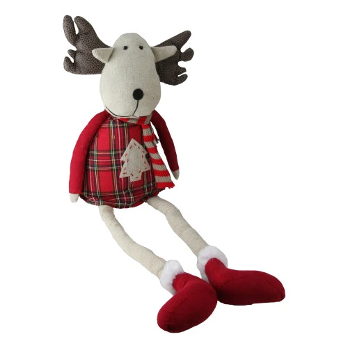 Northlight 19.75" Plaid Elk Sitting With Dangling Legs Tabletop Decoration 3 Northlight 19.75" Plaid Elk Sitting With Dangling Legs Tabletop Decoration - Image 3