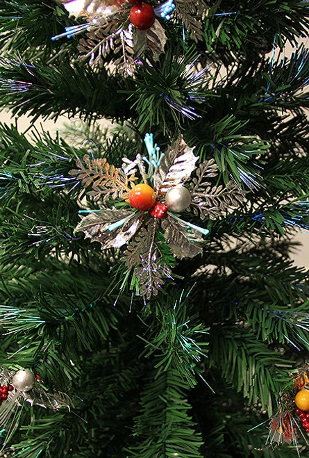 6' Pre-Lit Fiber Optic Slim Profile Artificial Christmas Tree - Multicolor Lights 4 6' Pre-Lit Fiber Optic Slim Profile Artificial Christmas Tree - Multicolor Lights - Image 4