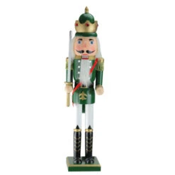 Northlight 24" Green And Gold Christmas Nutcracker King With Sword