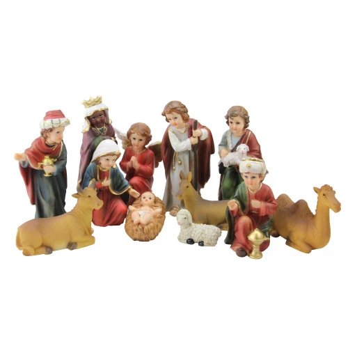 Northlight 12-Piece Red And Beige Religious Children's First Christmas Nativity Set 8" 1 Northlight 12-Piece Red And Beige Religious Children's First Christmas Nativity Set 8"