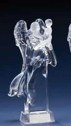 Roman 10" Ice Crystal LED Lighted Christmas Angel Figure Holding Baby