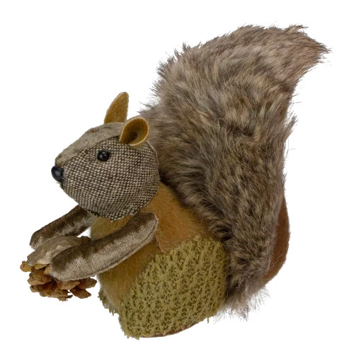 6" Brown Squirrel With Pine Cone Christmas Tabletop Figurine 1 6" Brown Squirrel With Pine Cone Christmas Tabletop Figurine