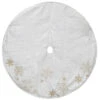 48" White And Gold Snowflake Embroidered Christmas Tree Skirt