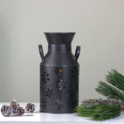 12" Black Snowflake Cutout Metal Christmas Milk Jug -Christmas Decoration Store gerson 2352570 c 3 92031.1588405819