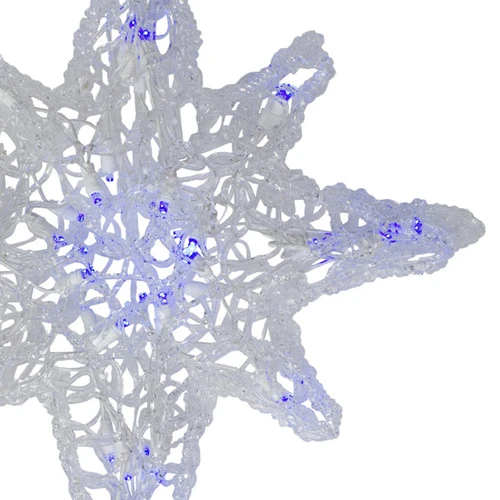 24" Clear And Blue LED Lighted Color Changing Hanging Star Of Bethlehem Christmas Decoration 2 24" Clear And Blue LED Lighted Color Changing Hanging Star Of Bethlehem Christmas Decoration - Image 2
