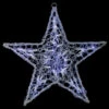 24" Twinkling Pure White LED Lighted Hanging Spun Glass Star Christmas Decoration