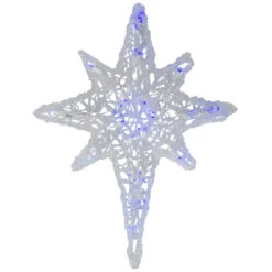 24" Clear And Blue LED Lighted Color Changing Hanging Star Of Bethlehem Christmas Decoration