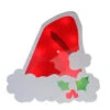 Christmas Central 12.5" Lighted White And Red Santa Hat Christmas Window Silhouette Decoration