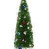 14" Pencil Pre Decorated Flocked Glitter Bottle Brush Artificial Christmas Tree - Unlit