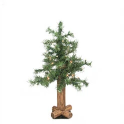 Northlight 2' Pre-Lit Medium Woodland Alpine Artificial Christmas Tree - Clear Lights