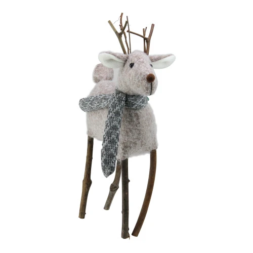 Kurt Adler 13” Tan Brown And Gray Plush Reindeer Christmas Tabletop Decoration 2 Kurt Adler 13” Tan Brown And Gray Plush Reindeer Christmas Tabletop Decoration - Image 2