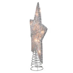 Kurt Adler 10" Lighted Silver Glittered Star Christmas Tree Topper - Clear Lights -Christmas Decoration Store ksa ul0895 1 35731.1665610748