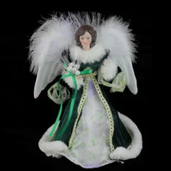 Kurt Adler 12" Fiber Optic Luck Of The Irish Angel In Shamrock Dress Christmas Tree Topper -Christmas Decoration Store ksa ul1075 3 29957.1588406577