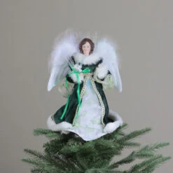 Kurt Adler 12" Fiber Optic Luck Of The Irish Angel In Shamrock Dress Christmas Tree Topper -Christmas Decoration Store ksa ul1075 4 70837.1588406578