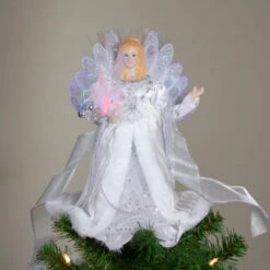 Kurt Adler 12" Silver And White LED Lighted Fiber Optic Angel Christmas Tree Topper 11 Kurt Adler 12" Silver And White LED Lighted Fiber Optic Angel Christmas Tree Topper -Christmas Decoration Store ksa ul1084 6 44541.1588415246