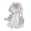 Kurt Adler 12" Silver And White LED Lighted Fiber Optic Angel Christmas Tree Topper