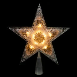 Kurt Adler 11" Lighted Silver Star With Cut-Out Design Christmas Tree Topper - Clear Lights 8 Kurt Adler 11" Lighted Silver Star With Cut-Out Design Christmas Tree Topper - Clear Lights -Christmas Decoration Store ksa ul1212 c 4 56540.1588414686