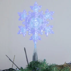 Kurt Adler 9.25" White And Blue Lighted Sparkly Snowflake Christmas Tree Topper - Clear Lights -Christmas Decoration Store ksa ul1987 4 08088.1676901526