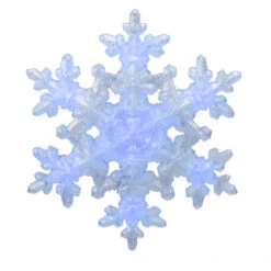 Kurt Adler 9.25" White And Blue Lighted Sparkly Snowflake Christmas Tree Topper - Clear Lights