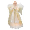 Kurt Adler 16.5" Lighted Cream And Gold Angel Christmas Tree Topper - Clear Lights