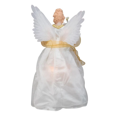 Kurt Adler 14.5" Gold And Ivory Pre-Lit Angel Christmas Tree Topper - Clear Lights 4 Kurt Adler 14.5" Gold And Ivory Pre-Lit Angel Christmas Tree Topper - Clear Lights - Image 4