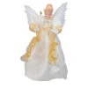 Kurt Adler 14.5" Gold And Ivory Pre-Lit Angel Christmas Tree Topper - Clear Lights