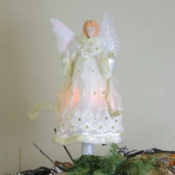 Kurt Adler 16" Lighted Gold Fiber Optic Animated Porcelain Angel Christmas Tree Topper 5 Kurt Adler 16" Lighted Gold Fiber Optic Animated Porcelain Angel Christmas Tree Topper -Christmas Decoration Store ksa ul2184 3 19152.1588406574