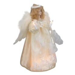 Kurt Adler 12" Lighted Ivory Angel With Halo Christmas Tree Topper - Clear Lights 7 Kurt Adler 12" Lighted Ivory Angel With Halo Christmas Tree Topper - Clear Lights -Christmas Decoration Store ksa ul2186 3 75487.1588415457